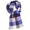 Alpaca wool blue checked scarf